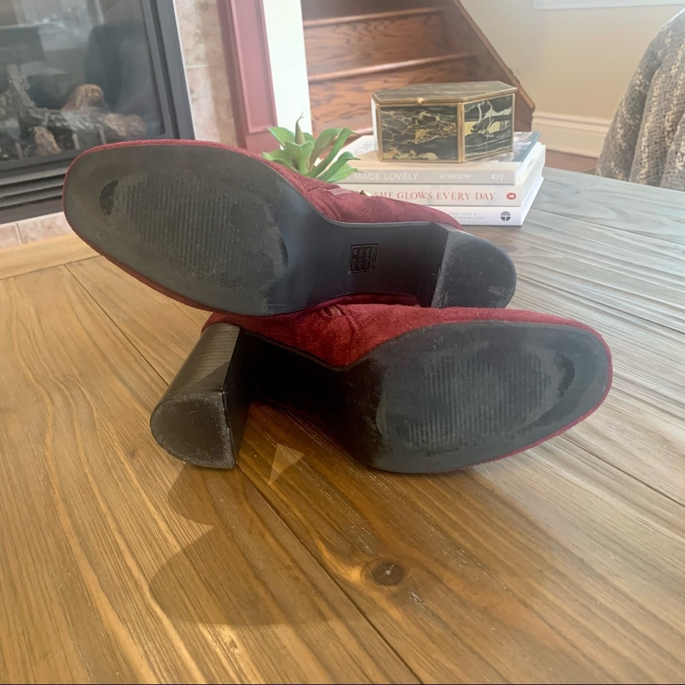 SOLD Cape Robbin | Bernice Ankle Boot Faux Fur in Burgundy - Picture 7 of 11
